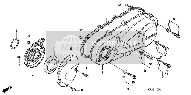 Honda FES150 2004 Left Carter Cover voor een 2004 Honda FES150